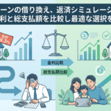 住宅ローンの借り換え、返済シミュレーション。金利と総支払額を比較し最適な選択を。