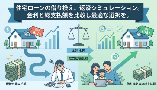 住宅ローンの借り換え、返済シミュレーション。金利と総支払額を比較し最適な選択を。