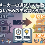 ハウスメーカーの選び方で失敗しない。後悔しないための失敗談と対策を解説。