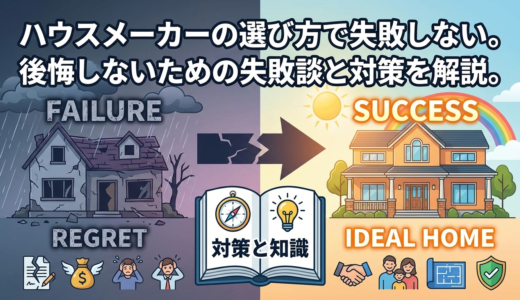 ハウスメーカーの選び方で失敗しない。後悔しないための失敗談と対策を解説。