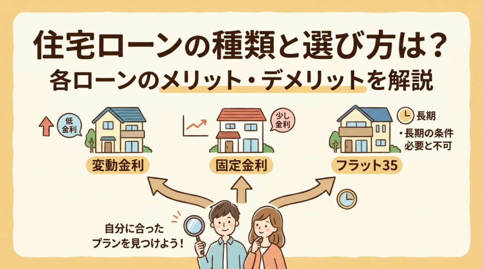住宅ローンの種類と選び方は？各ローンのメリット・デメリットを解説