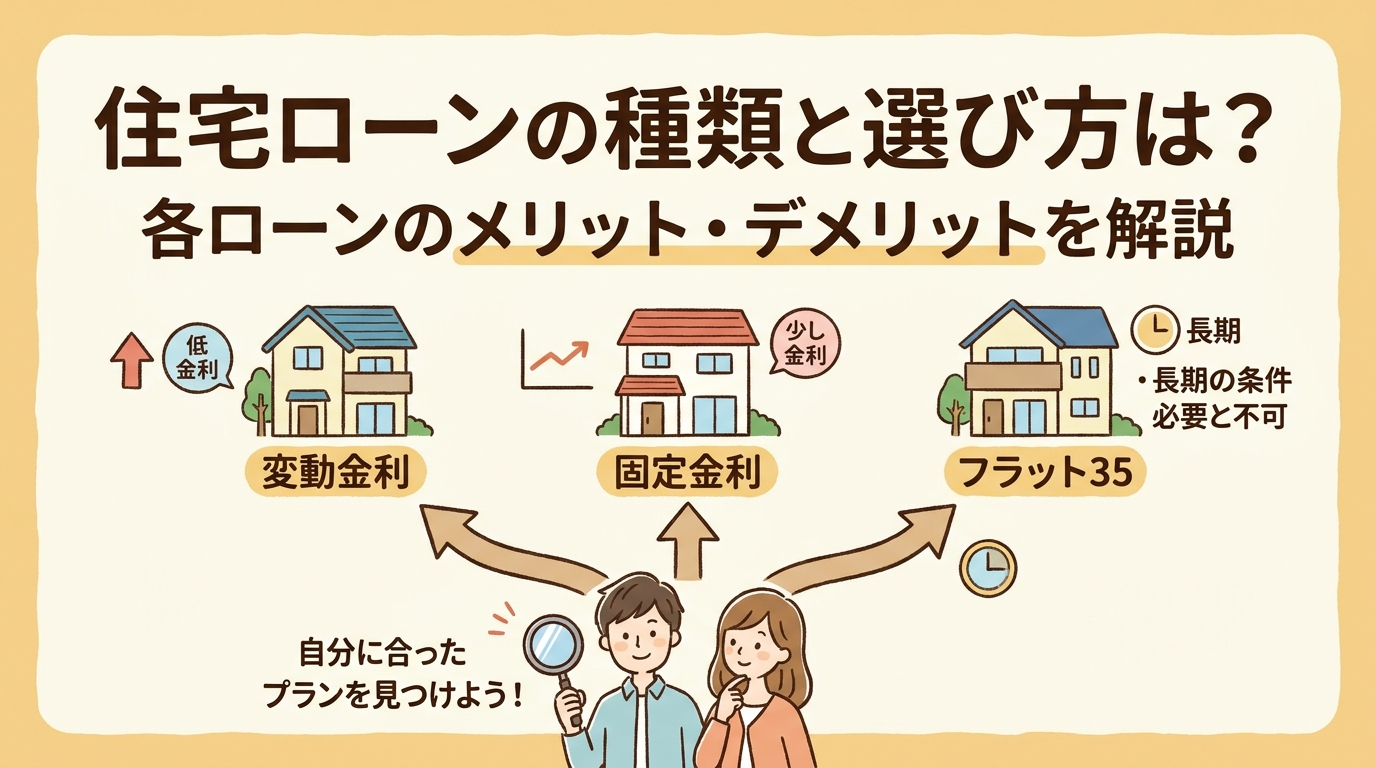 住宅ローンの種類と選び方は？各ローンのメリット・デメリットを解説