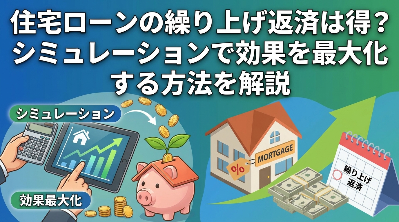 住宅ローンの繰り上げ返済は得？シミュレーションで効果を最大化する方法を解説。