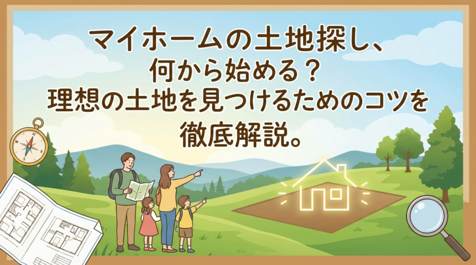 マイホームの土地探し、何から始める？理想の土地を見つけるためのコツを徹底解説。