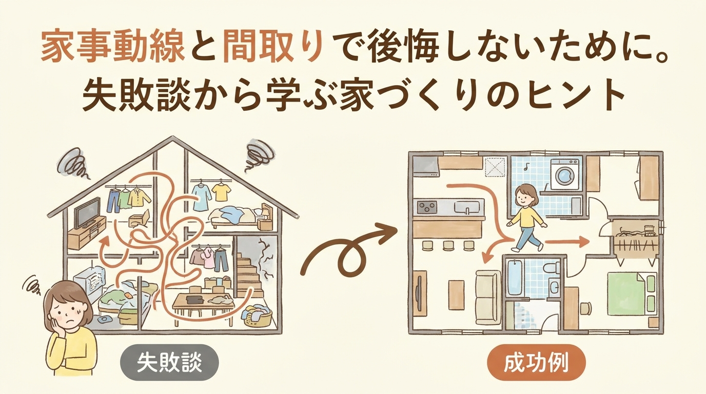 家事動線と間取りで後悔しないために。失敗談から学ぶ家づくりのヒント