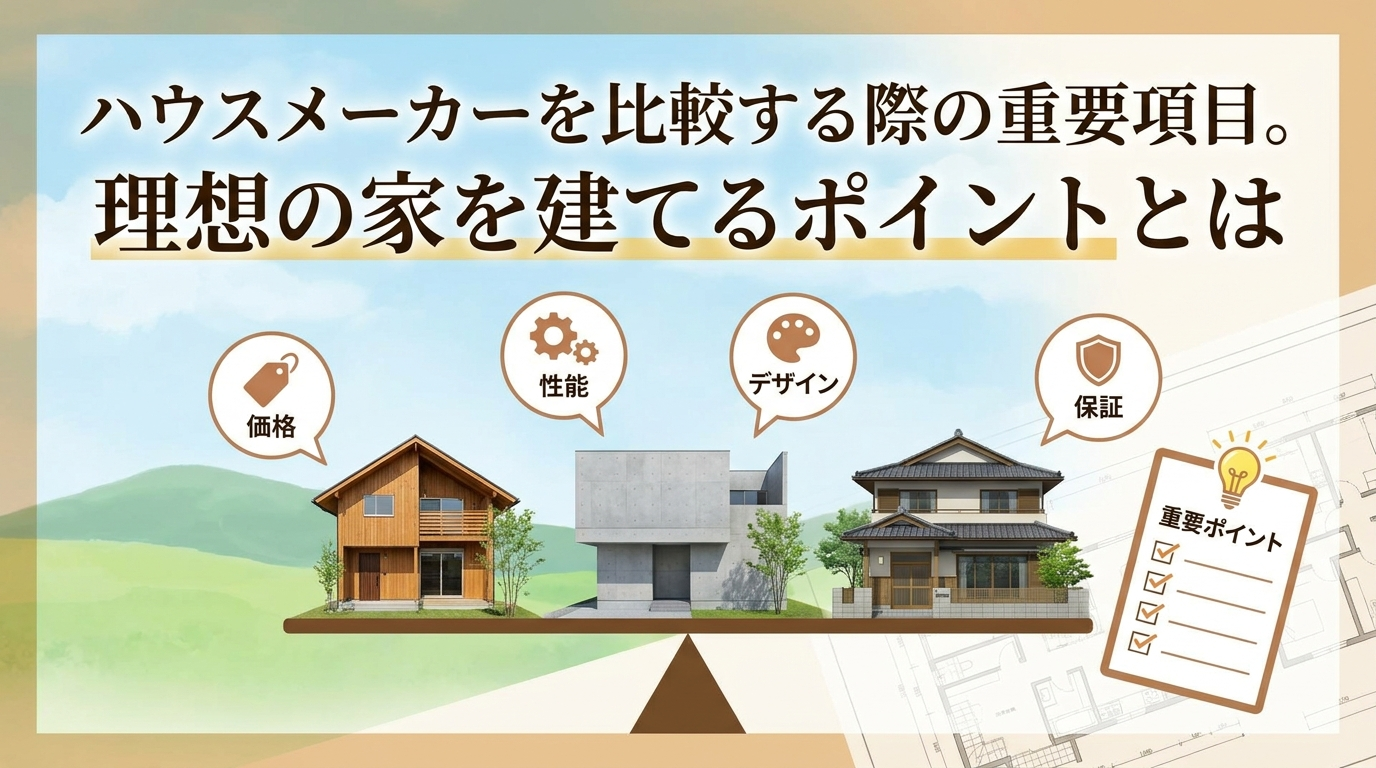 ハウスメーカーを比較する際の重要項目。理想の家を建てるポイントとは