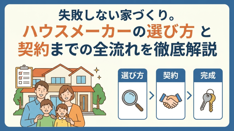 失敗しない家づくり。ハウスメーカーの選び方と契約までの全流れを徹底解説