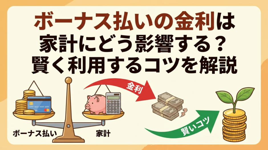 ボーナス払いの金利は家計にどう影響する？賢く利用するコツを解説