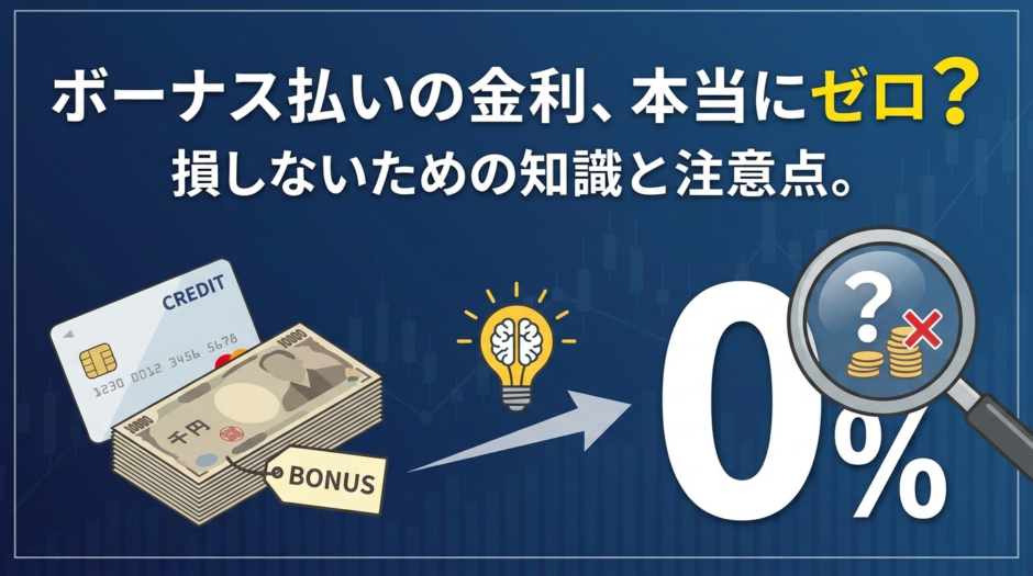 ボーナス払いの金利、本当にゼロ？損しないための知識と注意点。