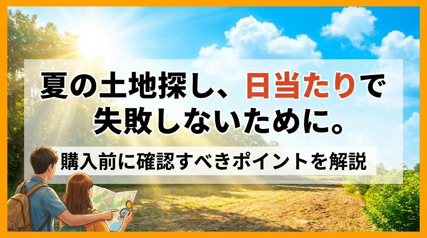 夏の土地探し、日当たりで失敗しないために。購入前に確認すべきポイントを解説