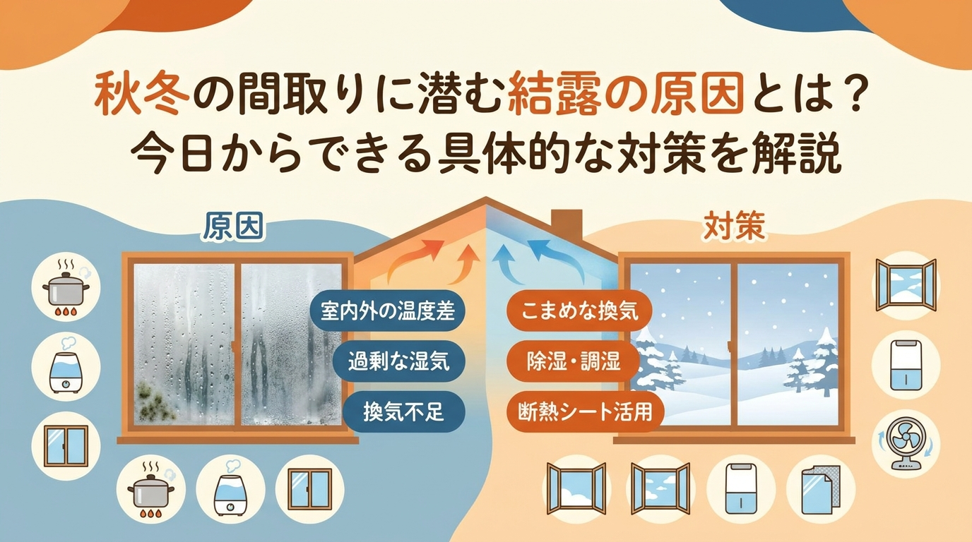秋冬の間取りに潜む結露の原因とは？今日からできる具体的な対策を解説